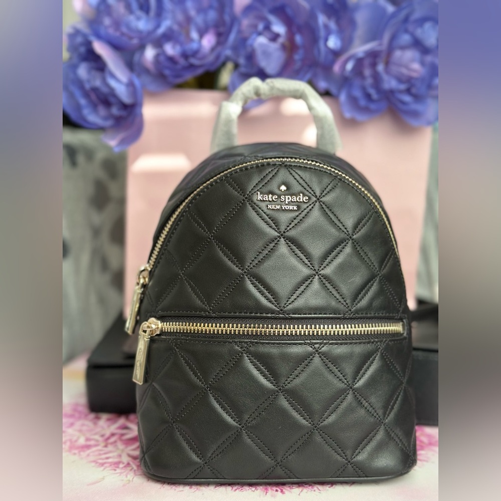 Kate Spade Black Quilted Backpack